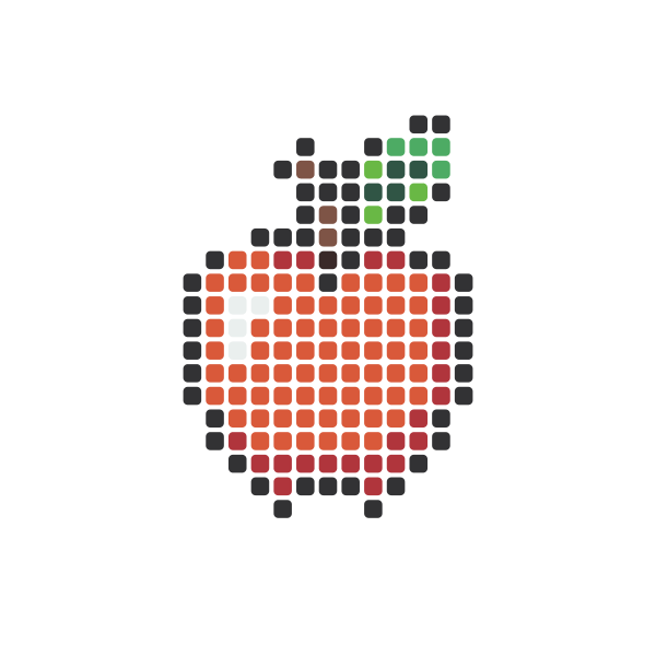Apple Perler Bead Pattern perler bead pattern chart — 29×29 grid, 164 beads, 9 colors