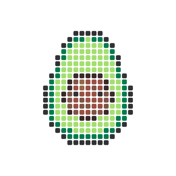 Avocado Perler Bead Pattern perler bead pattern — 29×29, 217 beads