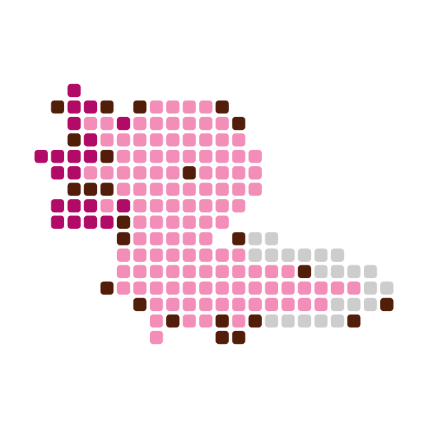 Axolotl Pony Bead Pattern perler bead pattern chart — 26×26 grid, 184 beads, 4 colors
