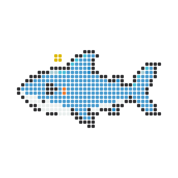Blue Shark Perler Bead Pattern perler bead pattern — 43×43, 364 beads