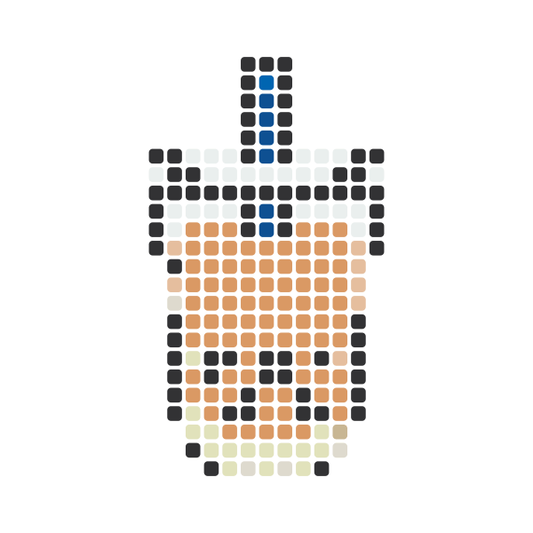 Boba Milk Tea Perler Bead Pattern perler bead pattern — 29×29, 217 beads
