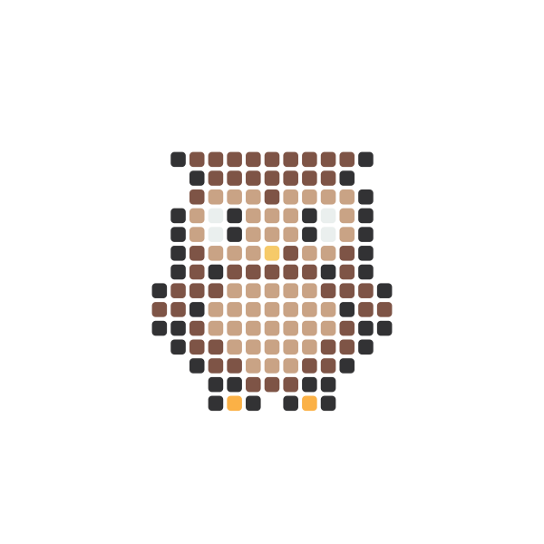 Brown Owl Perler Bead Pattern perler bead pattern — 29×29, 146 beads