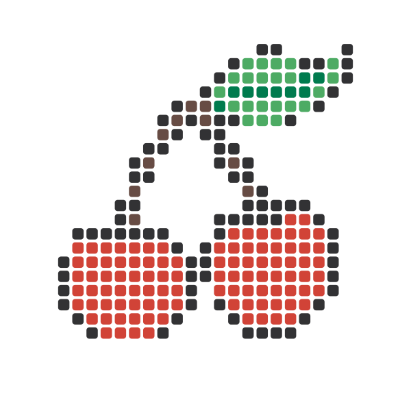 Cherries Perler Bead Pattern perler bead pattern — 29×29, 225 beads