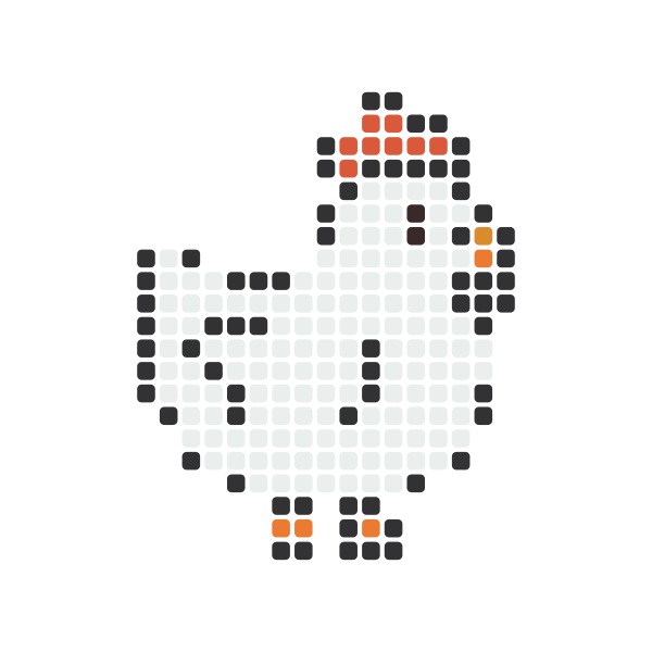 Chicken Perler Bead Pattern perler bead pattern — 29×29, 217 beads