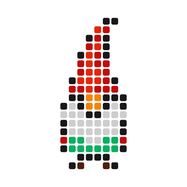 Christmas Gnome Pony Bead Pattern perler bead pattern — 22×22, 97 beads