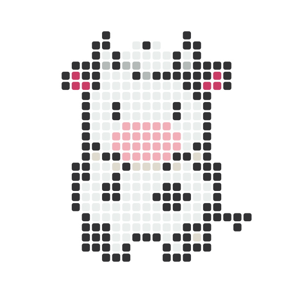Cow Perler Bead Pattern perler bead pattern — 29×29, 296 beads