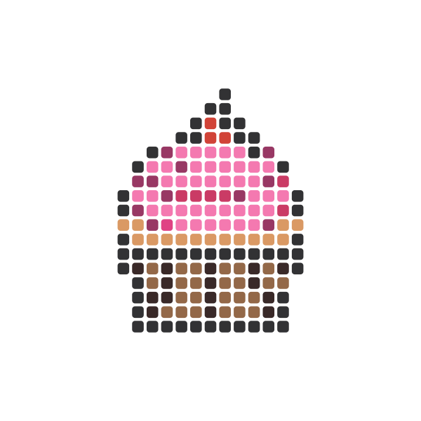 Cupcake Perler Bead Pattern perler bead pattern — 29×29, 166 beads