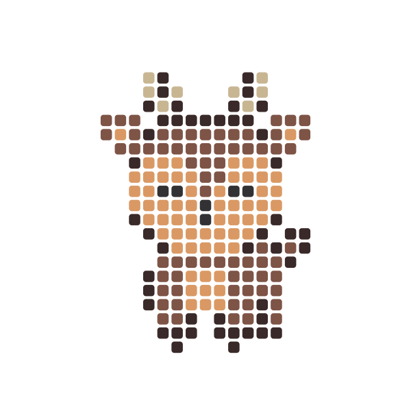 Deer Perler Bead Pattern perler bead pattern chart — 29×29 grid, 192 beads, 5 colors