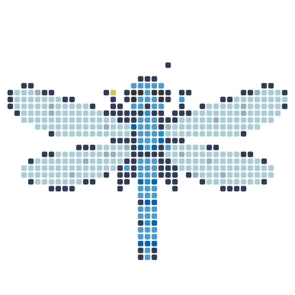 Dragonfly Perler Bead Pattern perler bead pattern chart — 43×43 grid, 478 beads, 8 colors