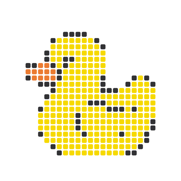 Duck Perler Bead Pattern perler bead pattern chart — 29×29 grid, 291 beads, 3 colors