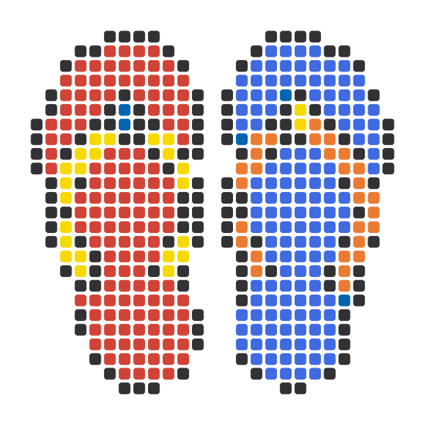 Flip Flops Perler Bead Pattern perler bead pattern — 29×29, 457 beads