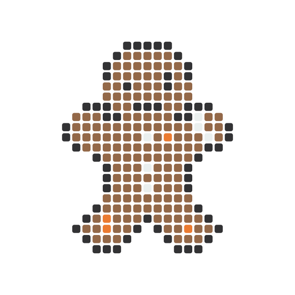 Gingerbread Man Perler Bead Pattern perler bead pattern — 29×29, 226 beads