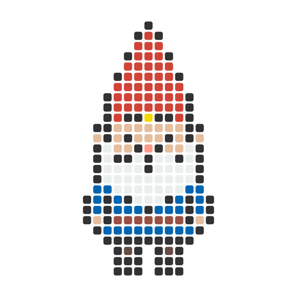 Gnome Perler Bead Pattern perler bead pattern — 29×29, 212 beads
