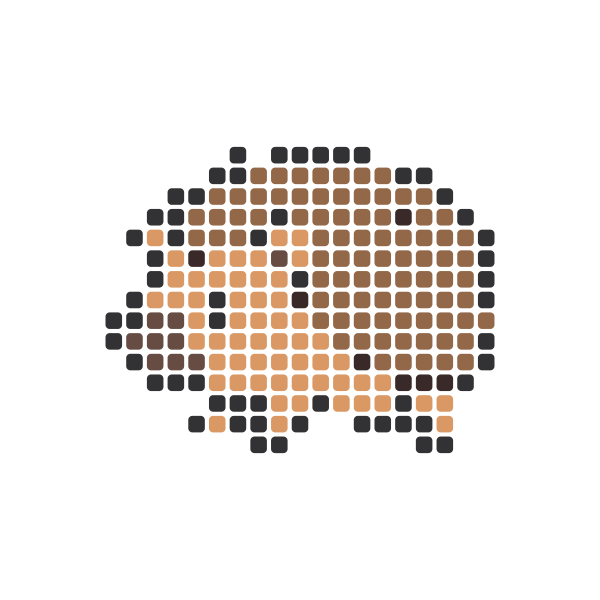 Hedgehog Perler Bead Pattern perler bead pattern — 29×29, 216 beads