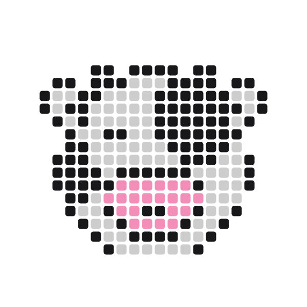 Cow Pony Bead Pattern perler bead pattern chart — 24×24 grid, 208 beads, 3 colors