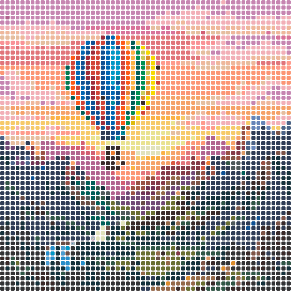 Hot Air Balloon Sunrise Perler Bead Pattern perler bead pattern — 58×58, 3364 beads