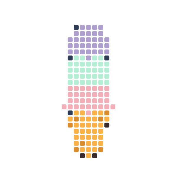 Ice Cream Cone Perler Bead Pattern perler bead pattern — 29×29, 140 beads