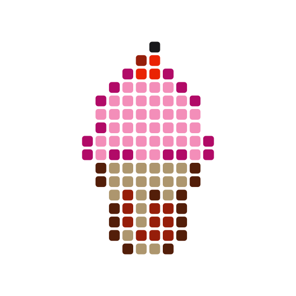 Ice Cream Cone Pony Bead Pattern perler bead pattern — 22×22, 101 beads