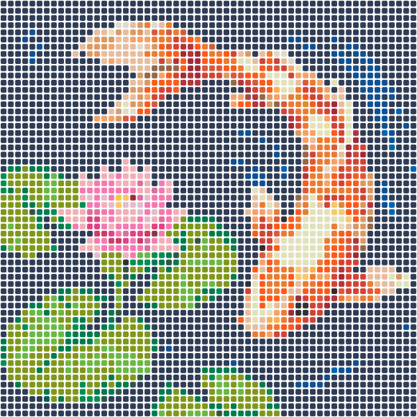 Koi Pond Perler Bead Pattern perler bead pattern — 58×58, 3364 beads