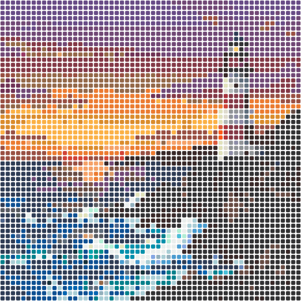 Lighthouse at Sunset Perler Bead Pattern perler bead pattern — 58×58, 3364 beads