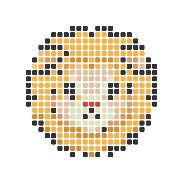 Lion Perler Bead Pattern perler bead pattern chart — 29×29 grid, 352 beads, 8 colors