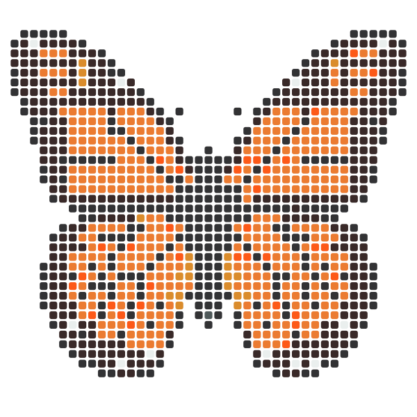 Monarch Butterfly Perler Bead Pattern perler bead pattern — 43×43, 1015 beads