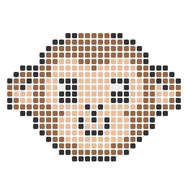 Monkey Perler Bead Pattern perler bead pattern chart — 29×29 grid, 378 beads, 4 colors