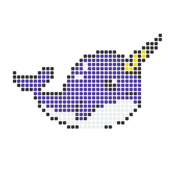 Narwhal Perler Bead Pattern perler bead pattern — 43×43, 406 beads