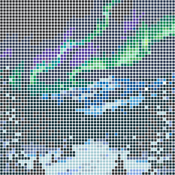 Northern Lights Perler Bead Pattern perler bead pattern — 58×58, 3364 beads