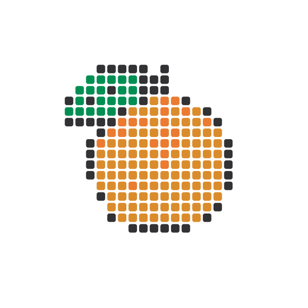 Orange Perler Bead Pattern perler bead pattern — 29×29, 184 beads