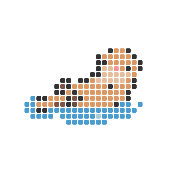 Otter Perler Bead Pattern perler bead pattern chart — 29×29 grid, 152 beads, 8 colors