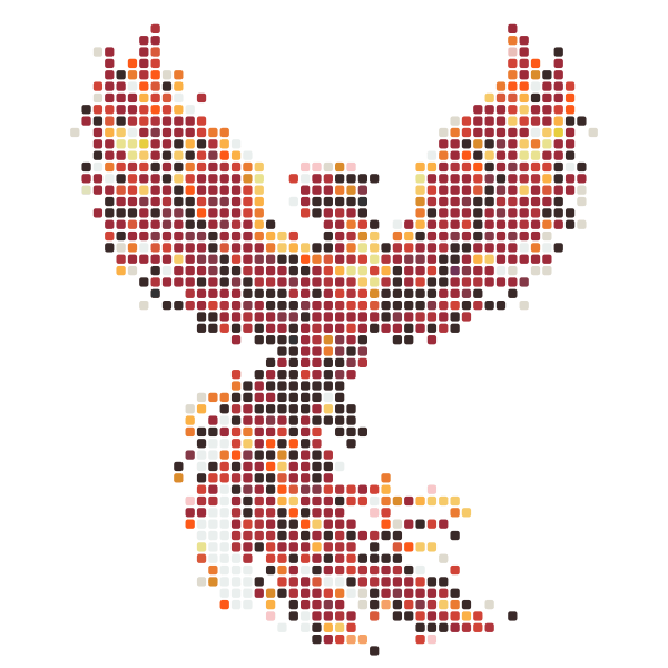 Phoenix Rising Perler Bead Pattern perler bead pattern — 58×58, 1111 beads