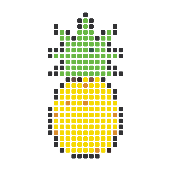 Pineapple Perler Bead Pattern perler bead pattern — 29×29, 245 beads
