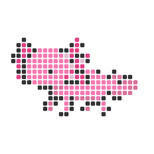 Pink Axolotl Perler Bead Pattern perler bead pattern — 29×29, 192 beads