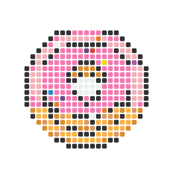 Pink Donut Perler Bead Pattern perler bead pattern — 29×29, 342 beads