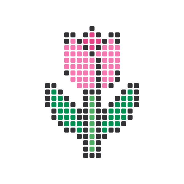 Pink Tulip Perler Bead Pattern perler bead pattern — 29×29, 173 beads