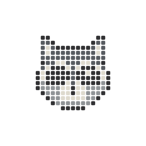 Raccoon Perler Bead Pattern perler bead pattern chart — 29×29 grid, 173 beads, 4 colors