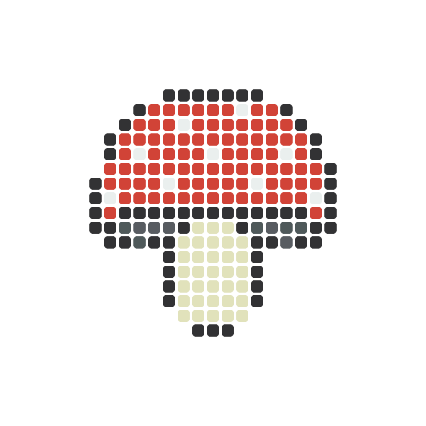 Red Mushroom Perler Bead Pattern perler bead pattern — 29×29, 196 beads