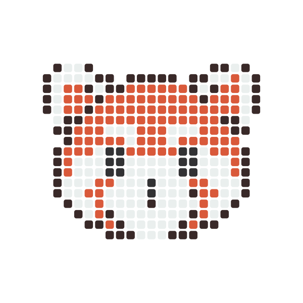 Red Panda Perler Bead Pattern perler bead pattern chart — 29×29 grid, 294 beads, 4 colors