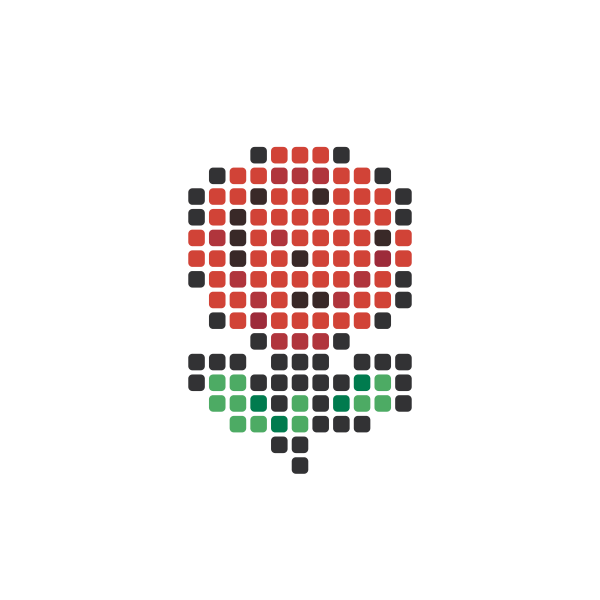 Rose Perler Bead Pattern perler bead pattern chart — 29×29 grid, 133 beads, 7 colors