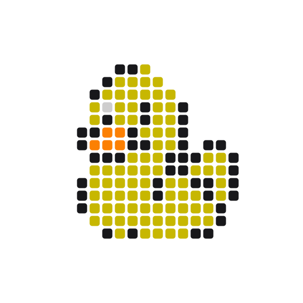 Rubber Duck Pony Bead Pattern perler bead pattern — 24×24, 133 beads