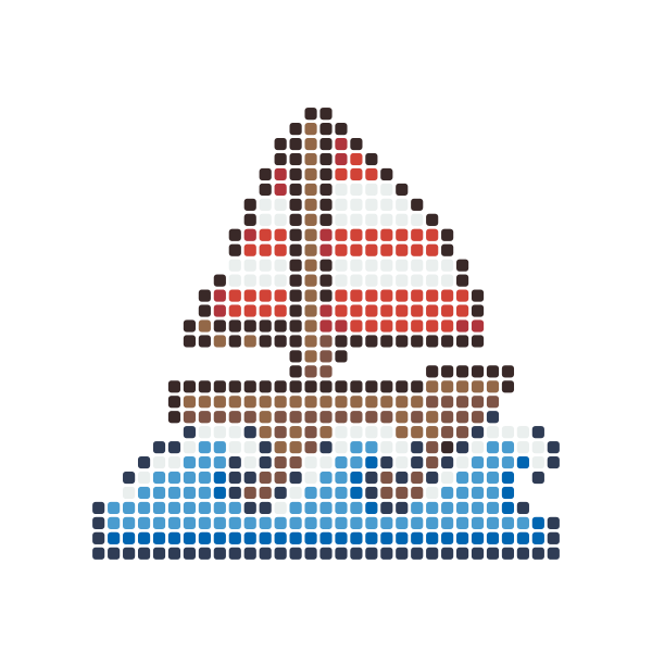 Sailboat Perler Bead Pattern perler bead pattern — 43×43, 538 beads