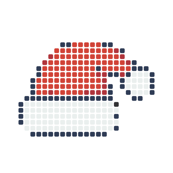Santa Hat Perler Bead Pattern perler bead pattern — 29×29, 261 beads