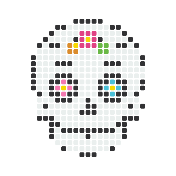 Skull Perler Bead Pattern perler bead pattern — 29×29, 340 beads