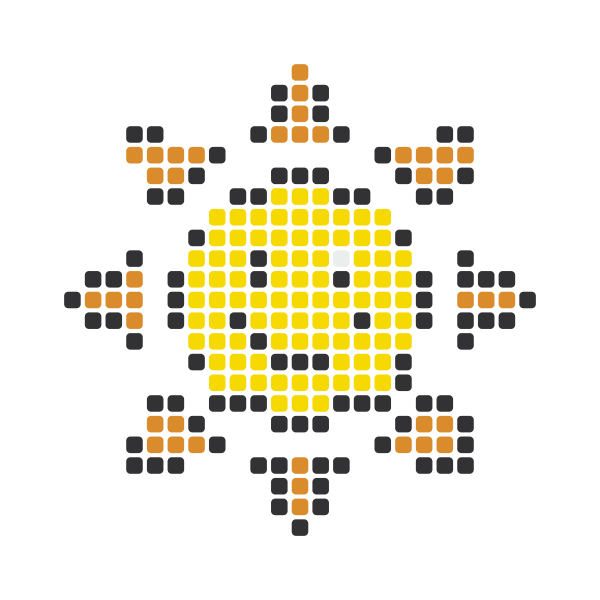 Smiling Sun Perler Bead Pattern perler bead pattern — 29×29, 224 beads