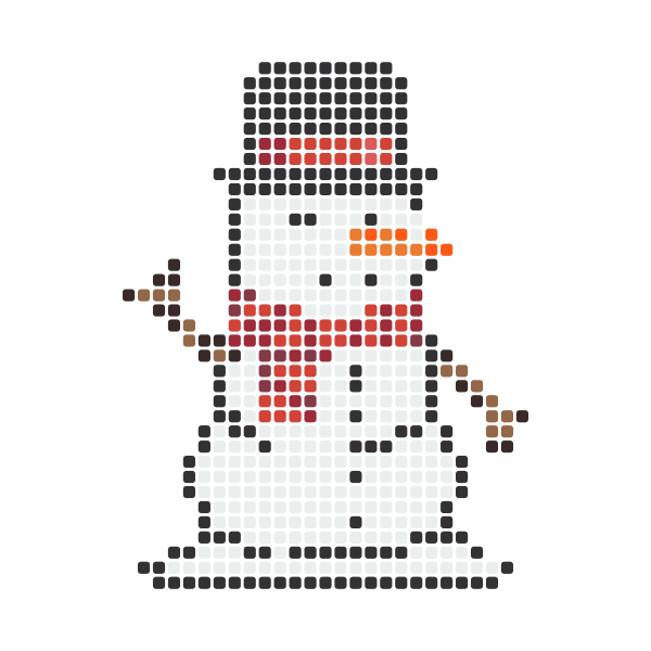 Snowman Perler Bead Pattern perler bead pattern — 43×43, 554 beads