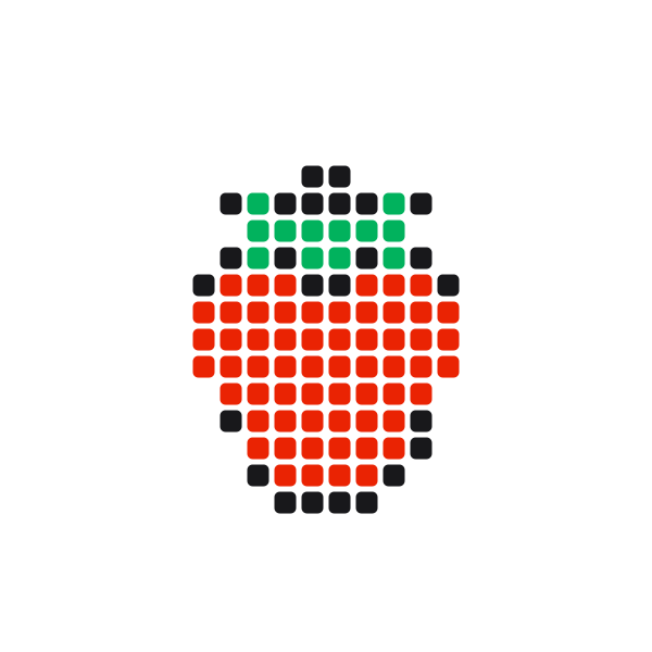 Strawberry Pony Bead Pattern perler bead pattern — 24×24, 97 beads