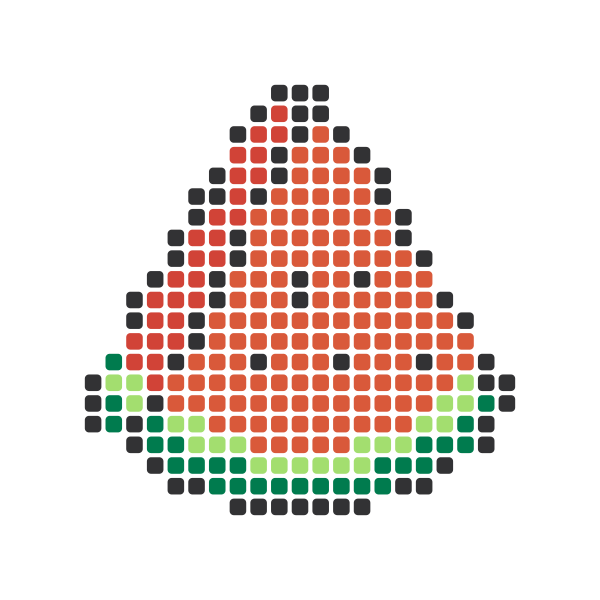 Watermelon Slice Perler Bead Pattern perler bead pattern — 29×29, 273 beads